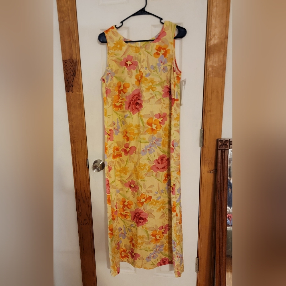 Yellow Floral Sleeveless Maxi Dress